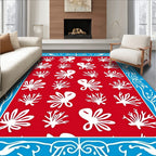Crimson Coral Bordered Repeat Rug