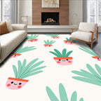 Whimsical Potted Plants Playful Arrangement Rug