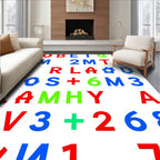 Color Block Alphabet Numeric Collection Rug