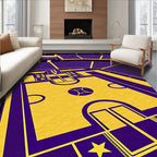 Purple Yellow Basketball Court Rug