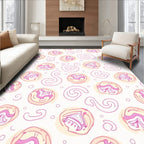 Pink Cream Swirl Abstract Organic Rug