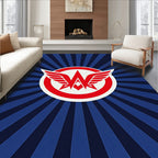 Red Winged W Emblem Starburst Rug