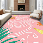 Pink Citrus Wavy Foliage Rug
