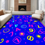 Vibrant Cosmic Alphabet Scatter Rug