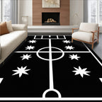 Black White Starry Field Rug