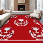 Crimson Laurel Trophy Repeating Rug