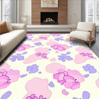Pastel Pink Lavender Abstract Floral Rug