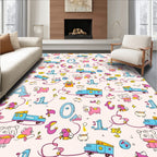 Playful Alphabet Train Kids Scene Rug