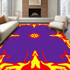 Psychedelic Scarlet Yellow Sunburst Rug