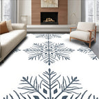 Winter Blue Snowflake Imprint Rug