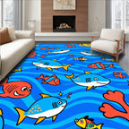 Happy Ocean Life Fish Coral Rug