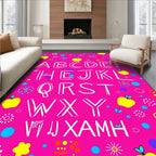 Pink Alphabet Garden Rug