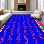 Bold Pink Serpent Vertical Stripe Rug