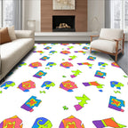 Quirky Multi-Colored Abstract Shapes Collection Rug