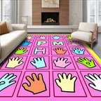 Playful Pastel Hand Array Rug