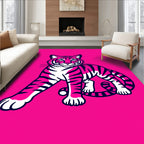 Bold Pink Tiger Portrait Rug