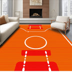 Vibrant Orange Court Lines Rug