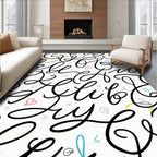 Scripted Letters Pastel Scribble Rug