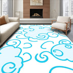 Light Blue Swirling Cloud Meadow Rug
