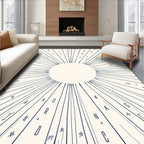 Radiant Celestial Sunburst Blue Lines Rug