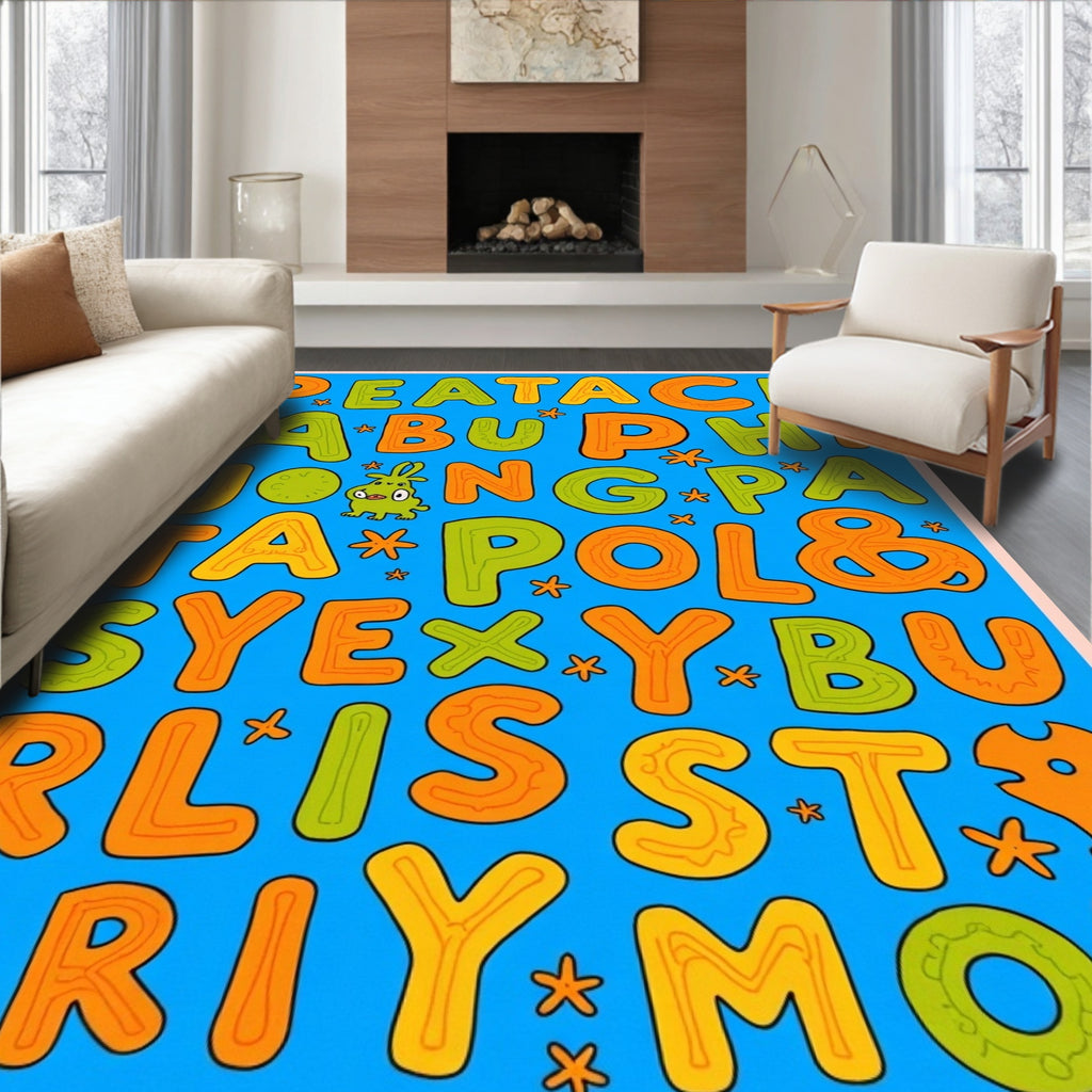 Whimsical Alphabet Character Rug