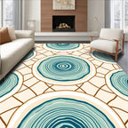 Teal Wood Slice Overlay Rug