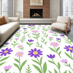 Purple Pink Garden Flower Meadow Rug