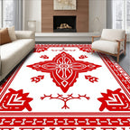Classic Red Central Starburst Motif Rug