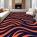 Bold Orange Wave Abstract Rug