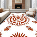 Terracotta Sunburst Medallion Mandala Rug