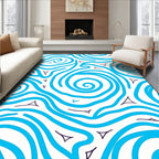 Aqua Swirls with Triangles Rug