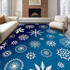 Winter White Snowflake Gradient Rug