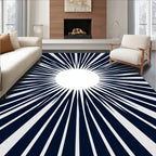 Bold Navy Sunburst Radiance Rug