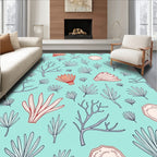 Coral Reef Marine Life Blue Rug