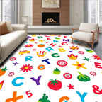 Alphabet Garden Whimsical Toy Collage Rug