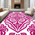 Vibrant Magenta Floral Medallion Rug