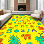 Tropical Alphabet Jungle Animals Rug