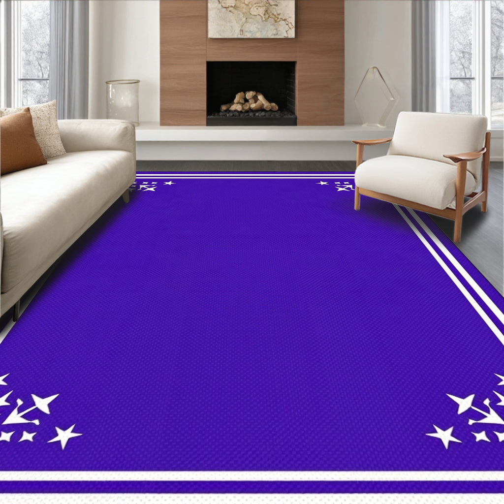 Vibrant Purple Star Cluster Frame Rug