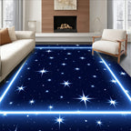 Luminous Night Sky Star Border Rug