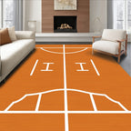 Orange Court Lines Abstract Rug