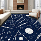 Navy Blue Scientific Circuitry Medley Rug