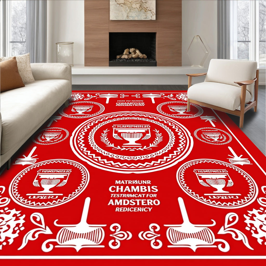 Crimson Trophy Medallion Ornate Rug