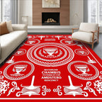 Crimson Trophy Medallion Ornate Rug