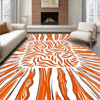 Abstract Orange Wood Grain Rug