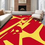 Bold Red Yellow Abstract Stripes Rug