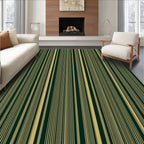 Deep Forest Gold Vertical Stripe Rug