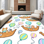 Cute Animals Balloon Adventure Rug