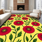 Vibrant Red Floral Vine Rug