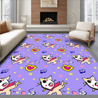 Kawaii Creature Hearts Stars Purple Rug