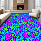 Retro Neon Tech Cassette Cloud Rug